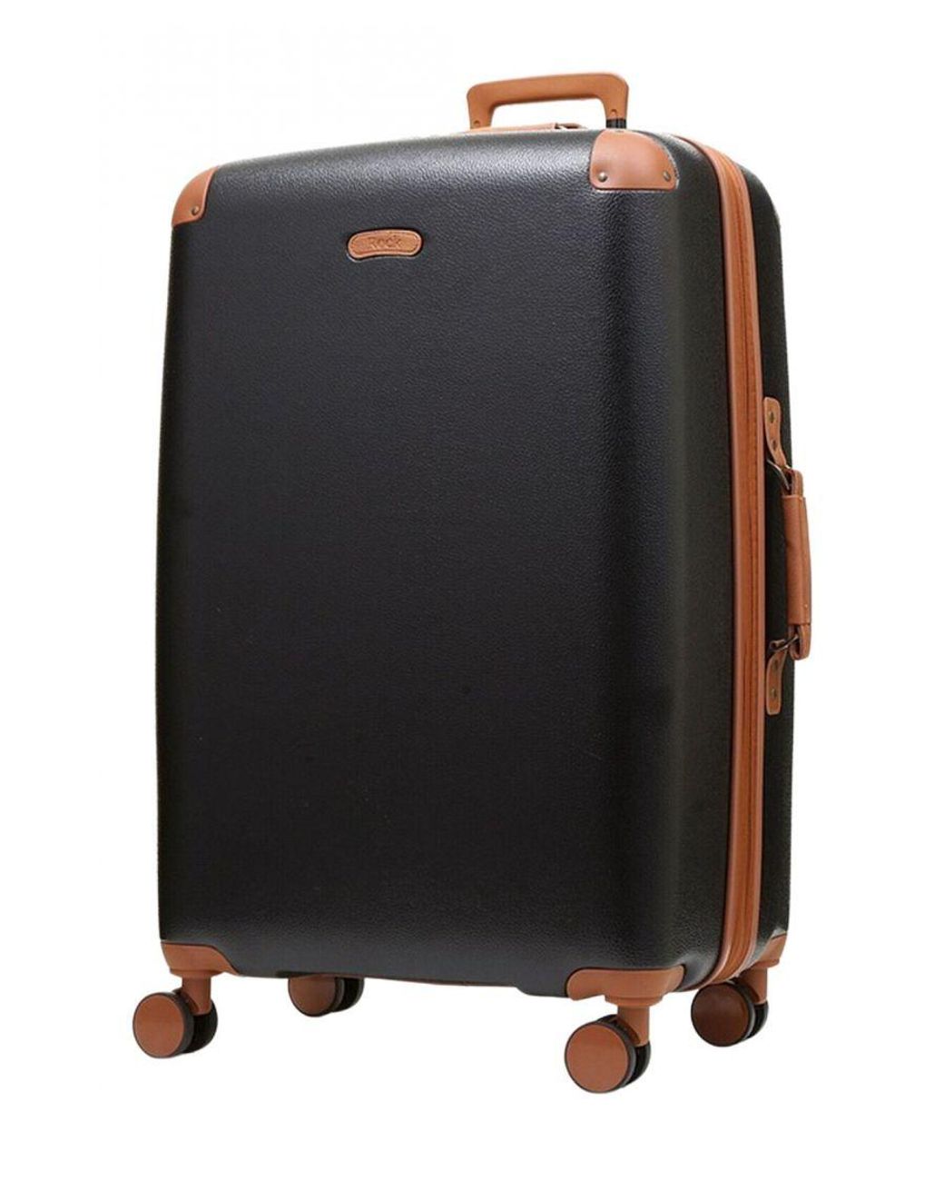 Infinity Leather Black Hard Shell Classic Suitcase Cabin Luggage