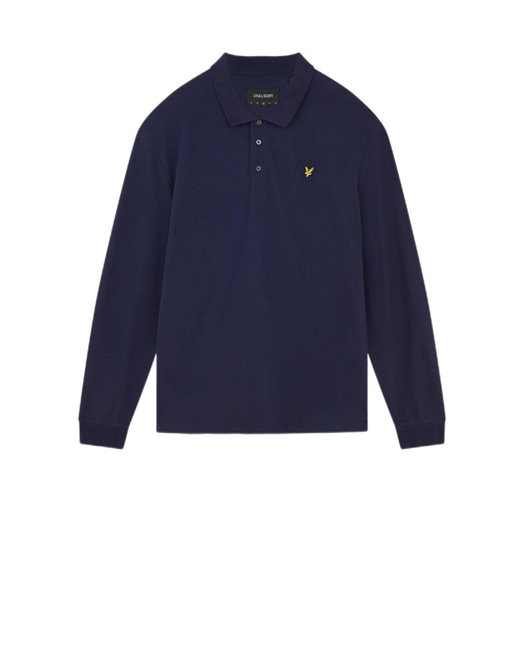 Lyle & Scott Blue Long Sleeve Polo Shirt for men