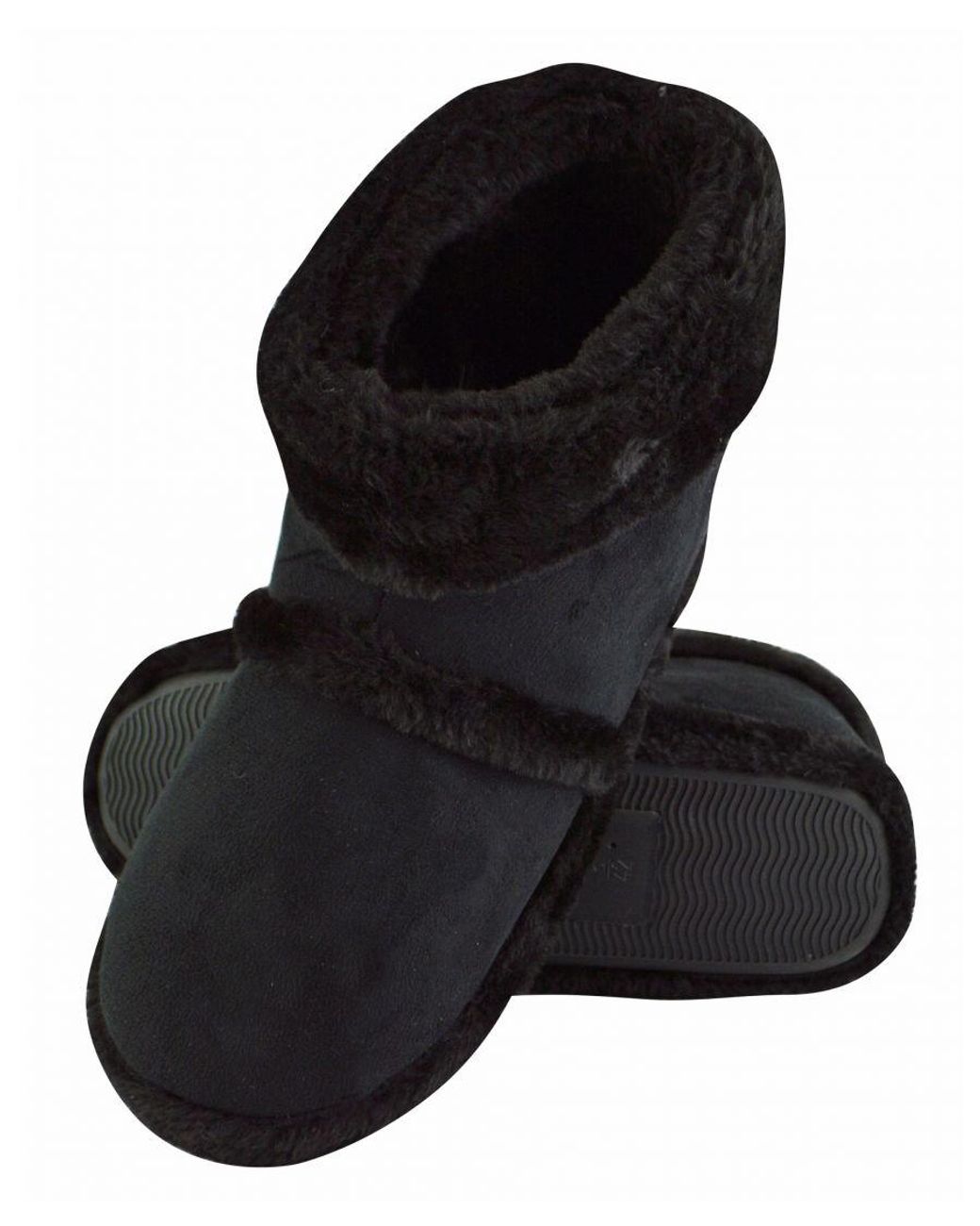 Slipper Snob Black Hard Wearing Soft Cushioned Sole Booties for men