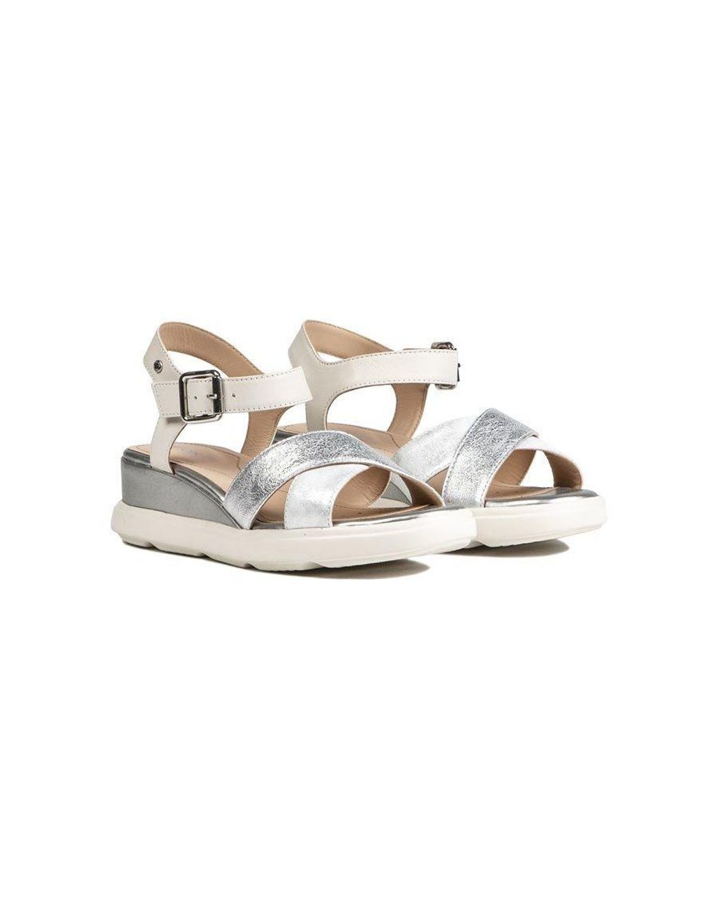 Geox Comfort Strap Sandals in White | Lyst UK