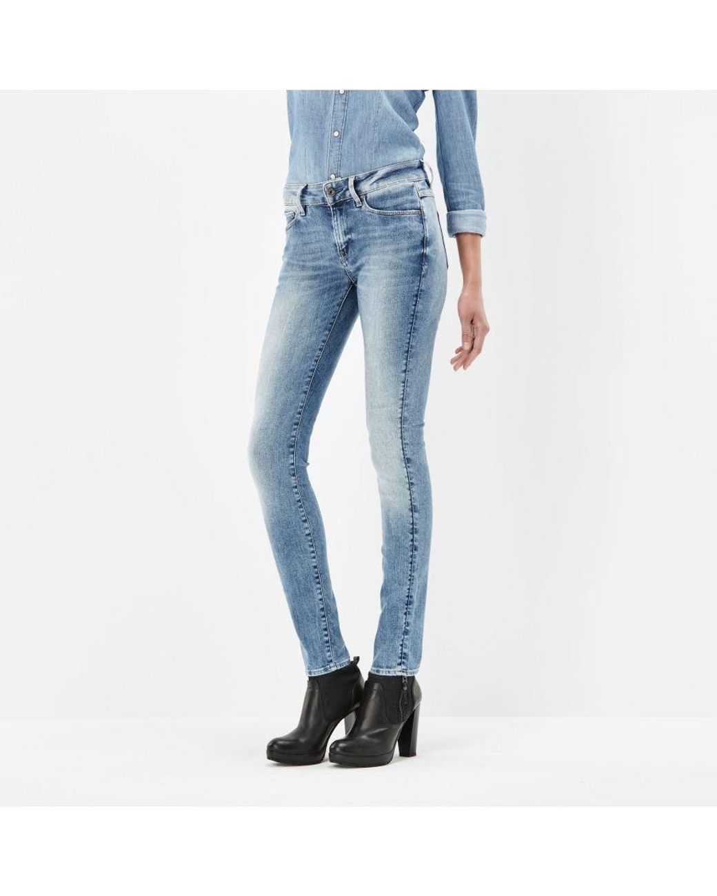 G-Star RAW 3301 Contour High Waist Skinny Jeans Cotton in Blue | Lyst UK