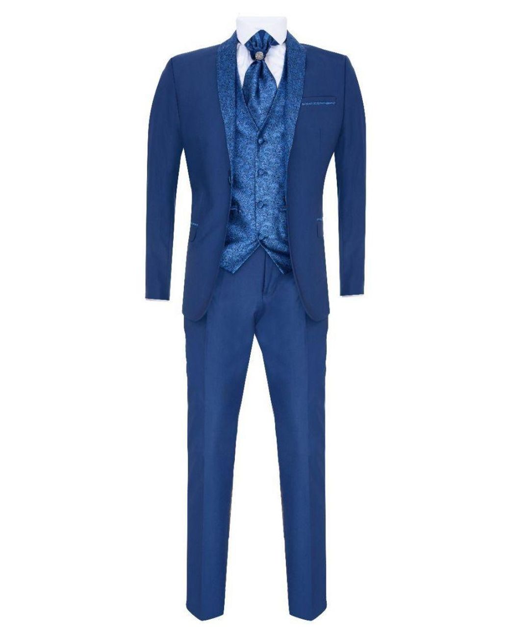 TruClothing Blue 4 Piece Tailored Wedding Suit Canvas for men