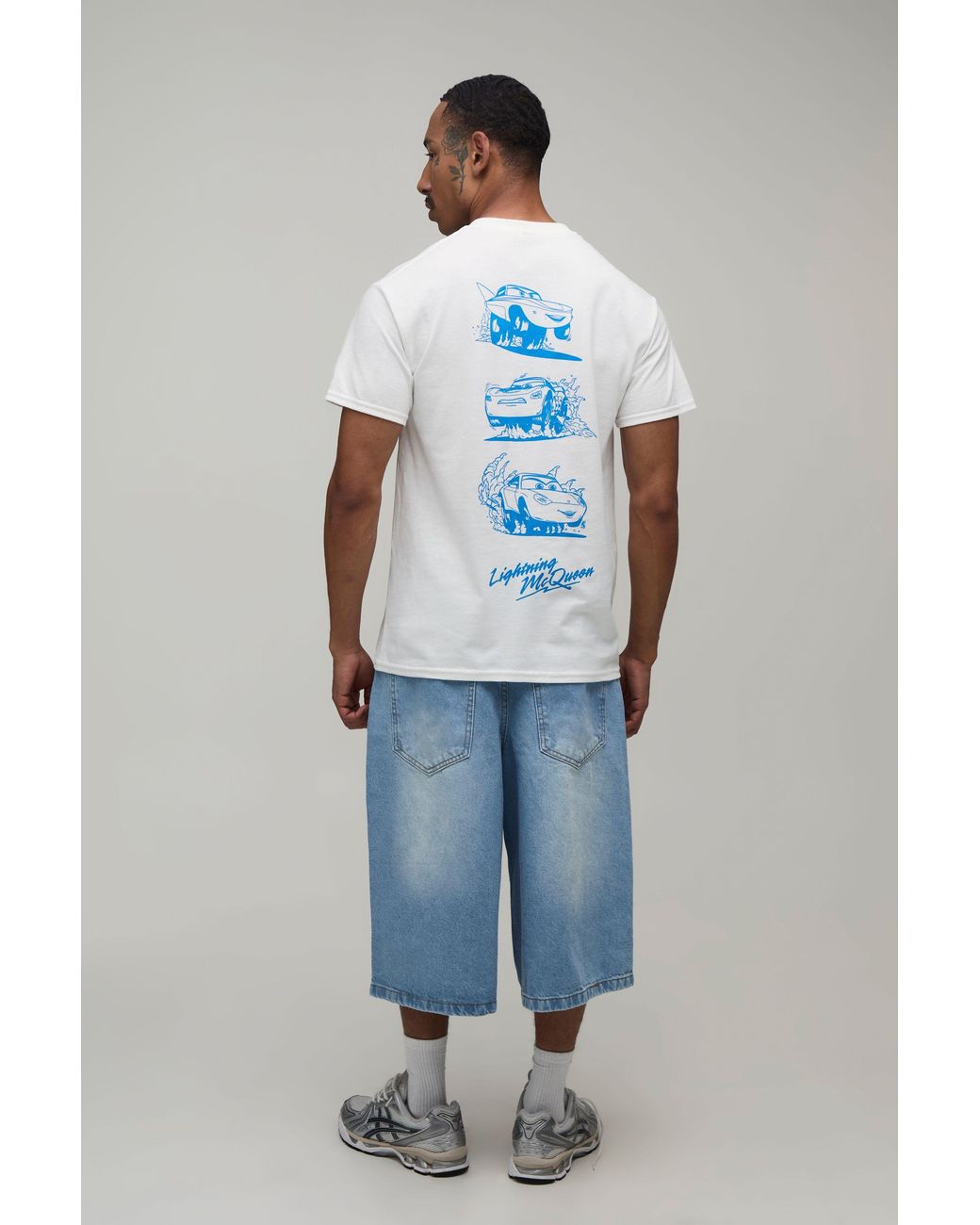 BoohooMAN Blue Oversized Disney Cars License Printed T-Shirt for men