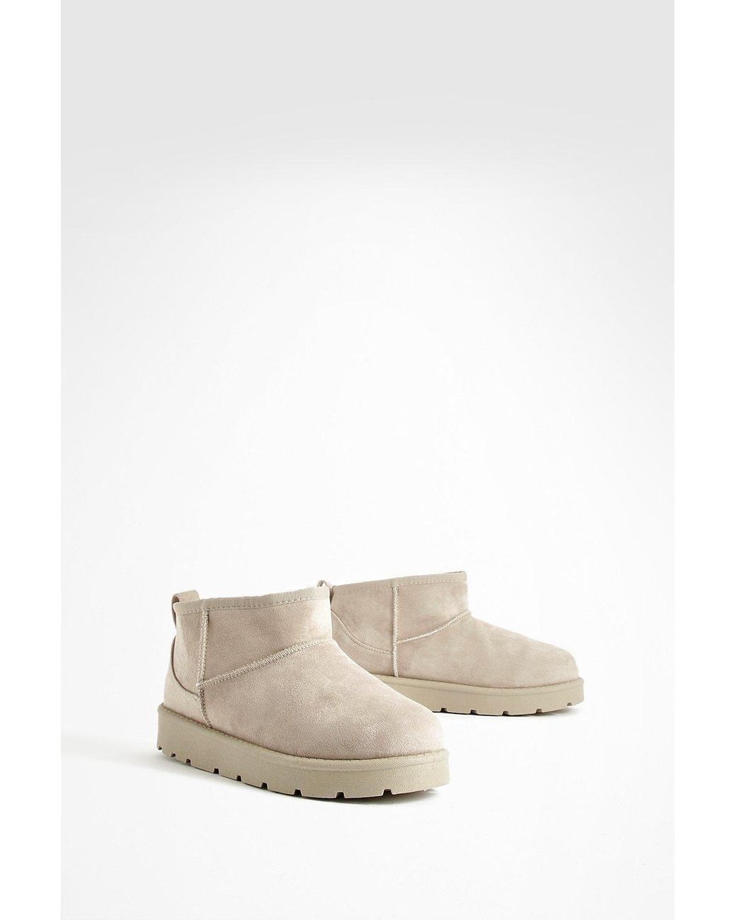 Boohoo White Ultra Mini Faux Fur Lined Boots