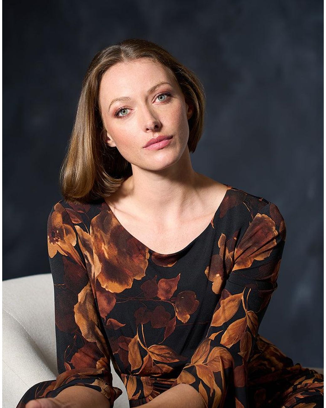Gina Bacconi White Abi Floral Print Dress