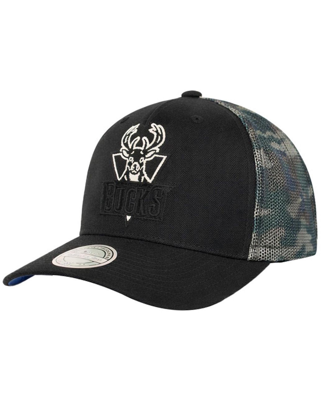 Mitchell & Ness Black Nba Milwaukee Bucks Squad Camo Cap
