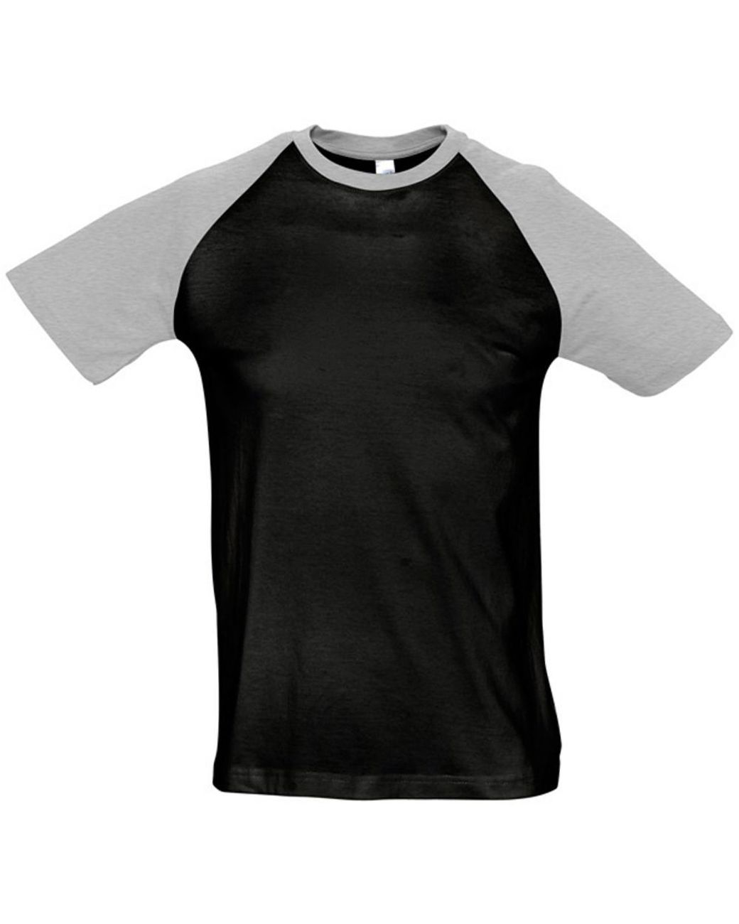 Sol's Black Funky Contrast Short Sleeve T-Shirt Marl) Cotton for men