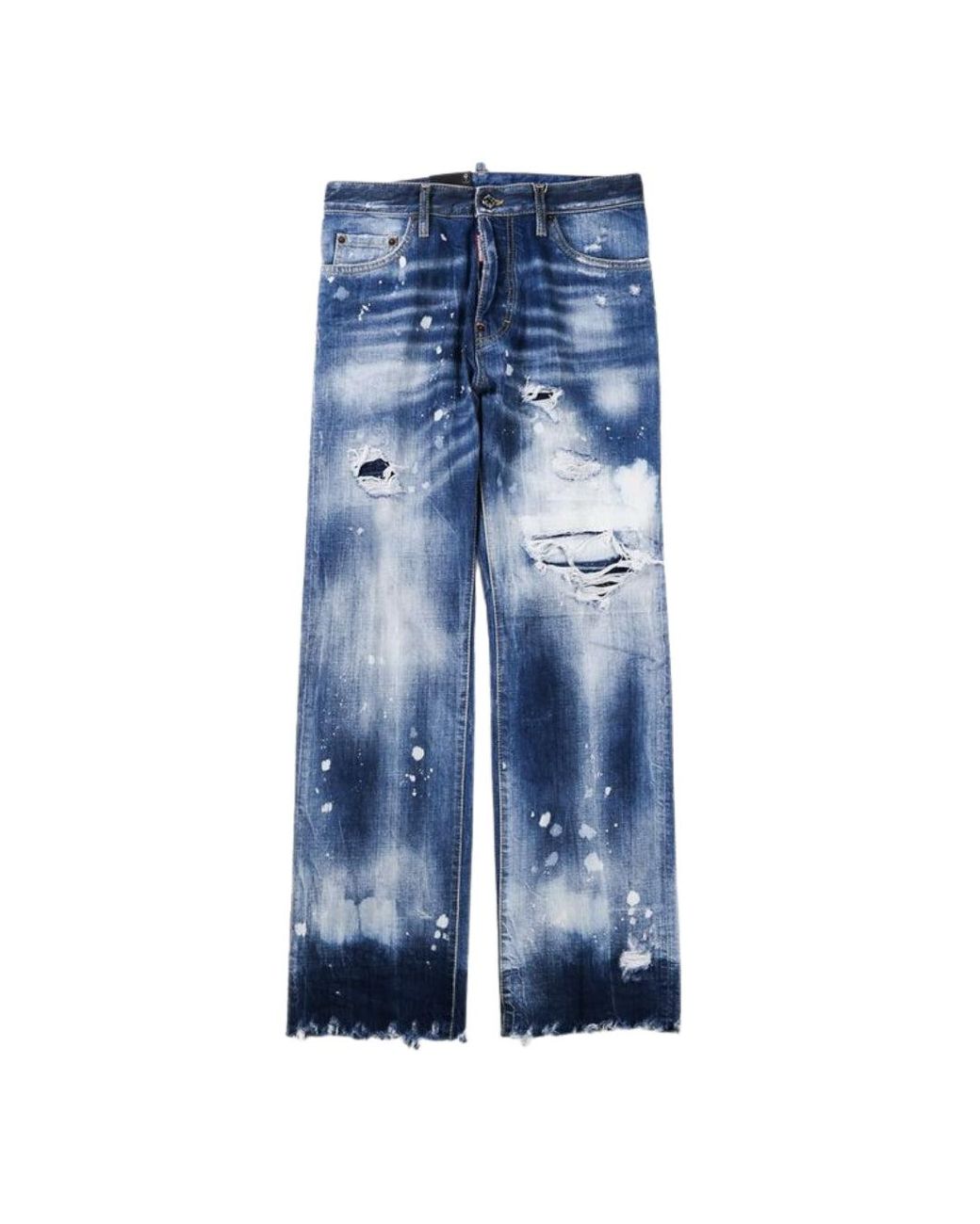 DSquared² Blue Roadie Jean Distressed Denim Pants Cotton for men