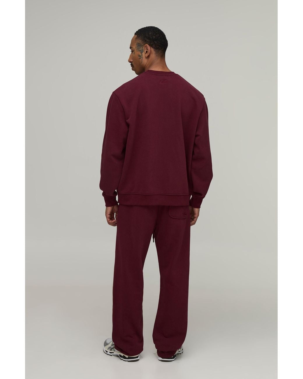 BoohooMAN Red Oversized Premium 480Gsm Sweatshirt for men