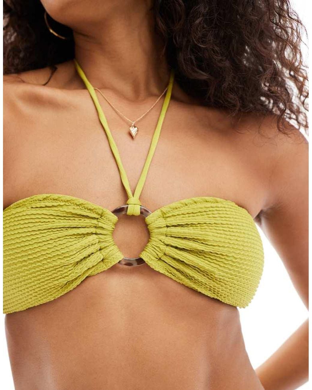 Lindex Black Brie Halter Crepe Bikini Top