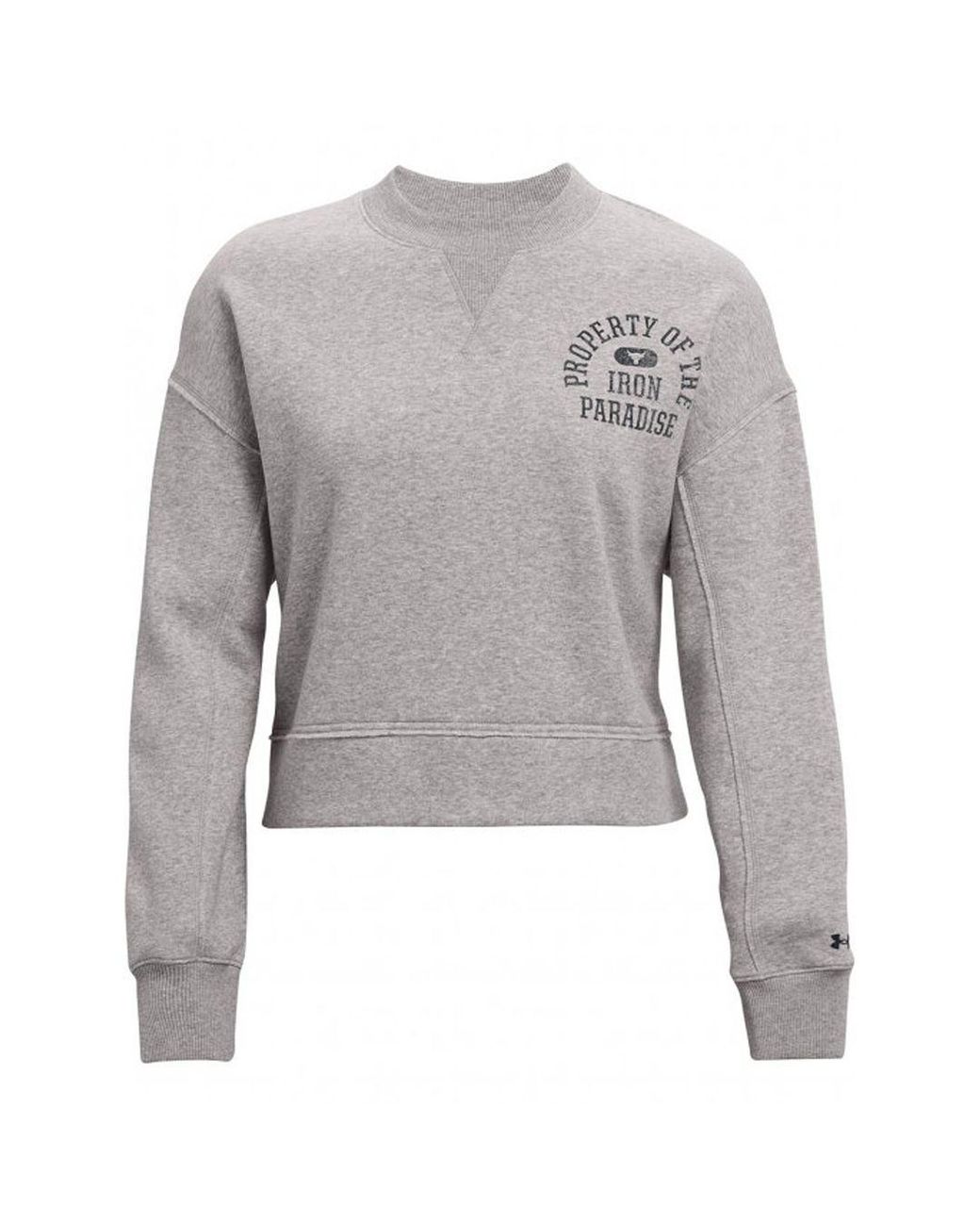Under Armour Project Rock Grijze Fleece Trui in het Gray