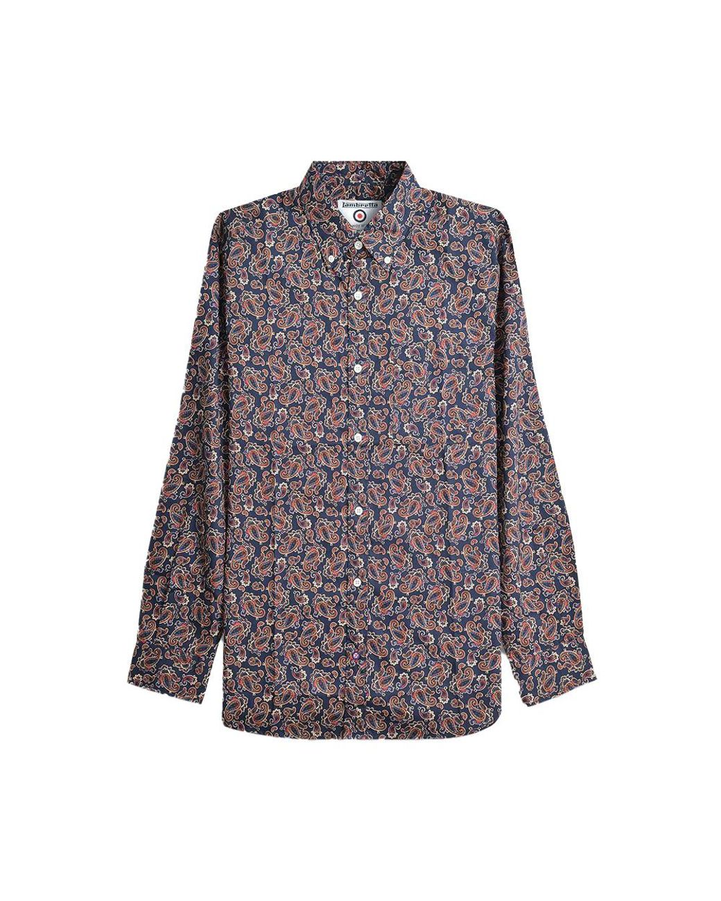 Lambretta Purple Paisley Long-Sleeved Shirt for men