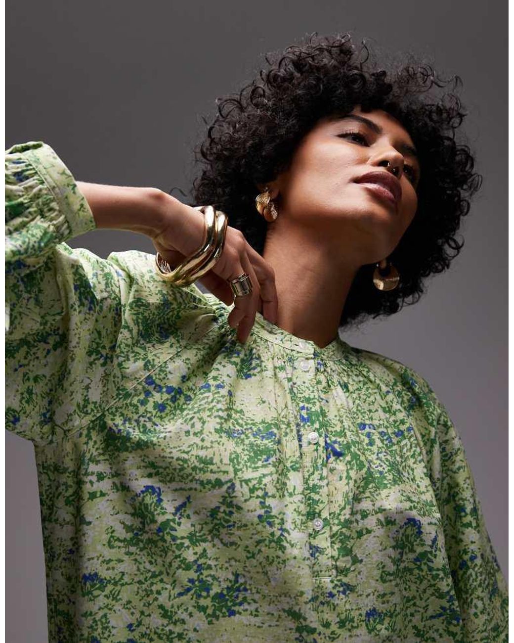 arket green dress Pure Cotton Smock Midaxi With Drop Waist in Style:Off Shoulder