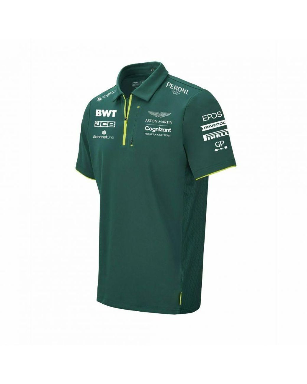 Aston Martin Green Cognizant F1 Official Team Polo Shirt Cotton for men