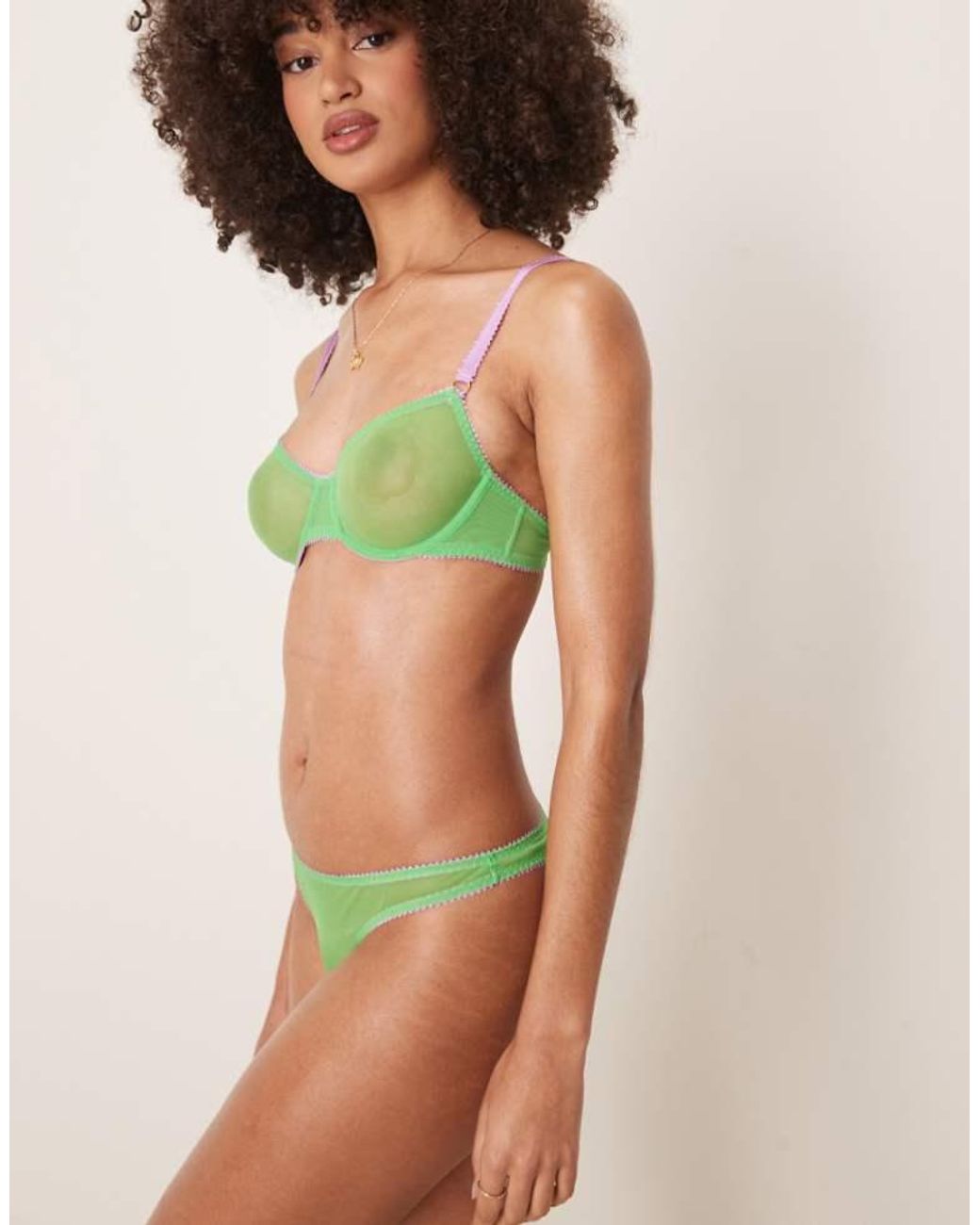 Dora Larsen Green Dolly Tulle Thong