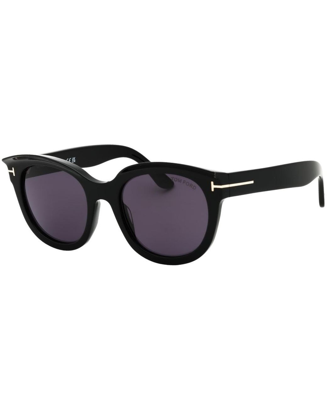 Tom Ford Blue Shiny Frame Smoke Lens Sunglasses