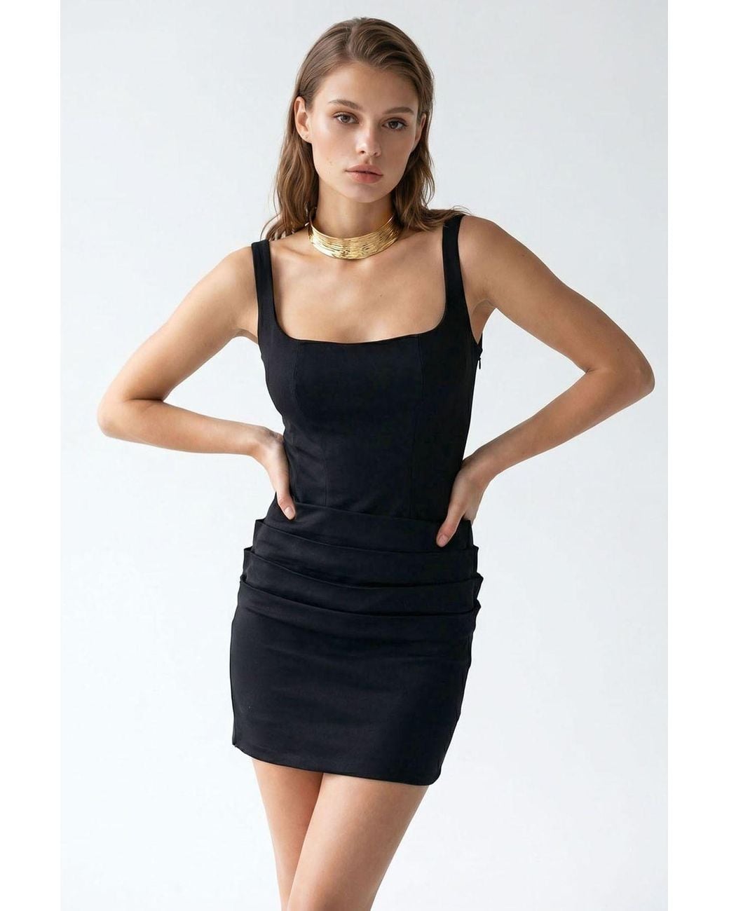 MixRay Black Bodycon Mini Dress