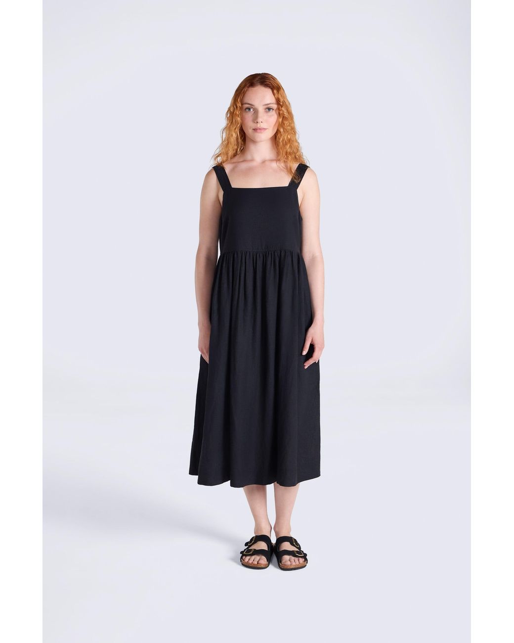Mountain Warehouse Blue Linen Midi Dress Breathable Comfortable Travelling Outfit