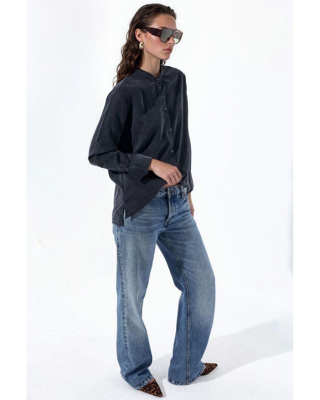 Busem Blue Tencel-Blend Shirt