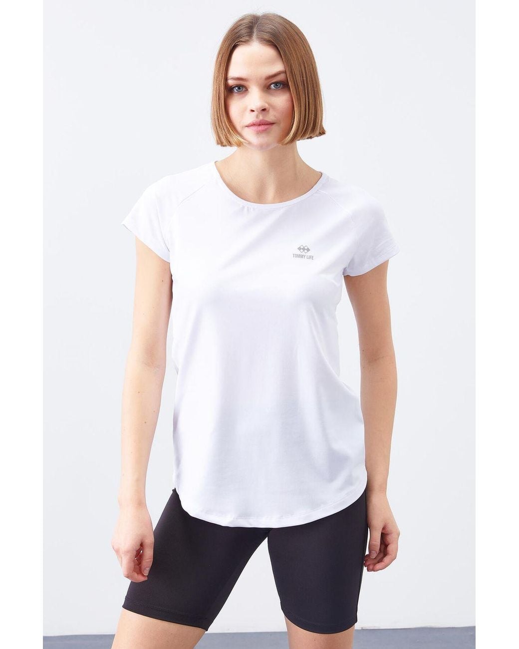 TOMMY LIFE White Short-Sleeve Crew Neck T-Shirt