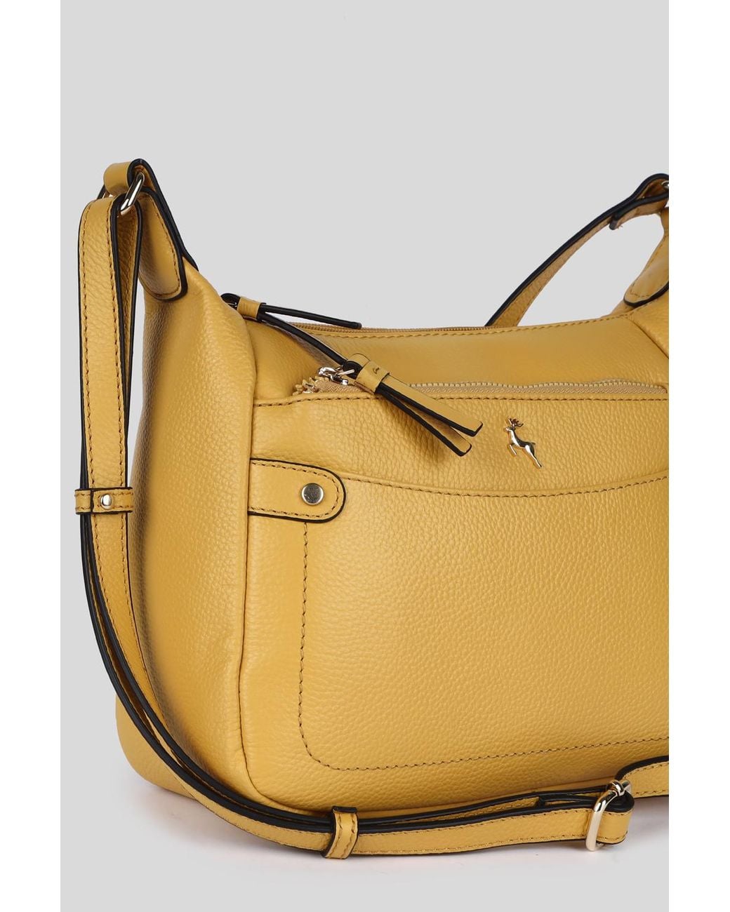 Ashwood Leather Metallic 'Classico Napoli' Real Top Zip Crossbody Bag