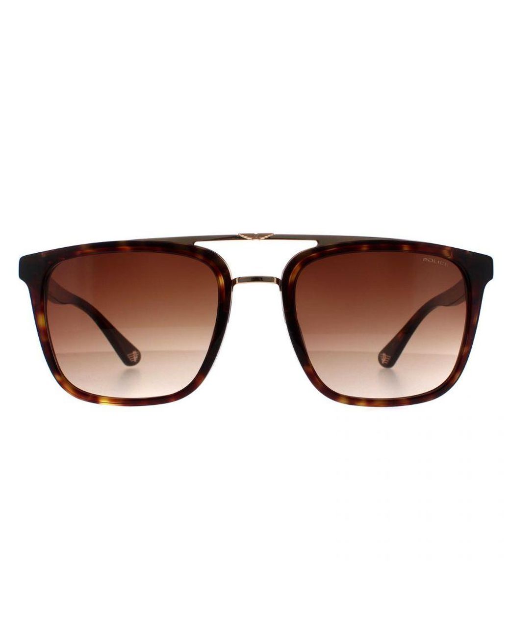 Police Brown Square Havana And Gradient Splb41 Origins 35 for men