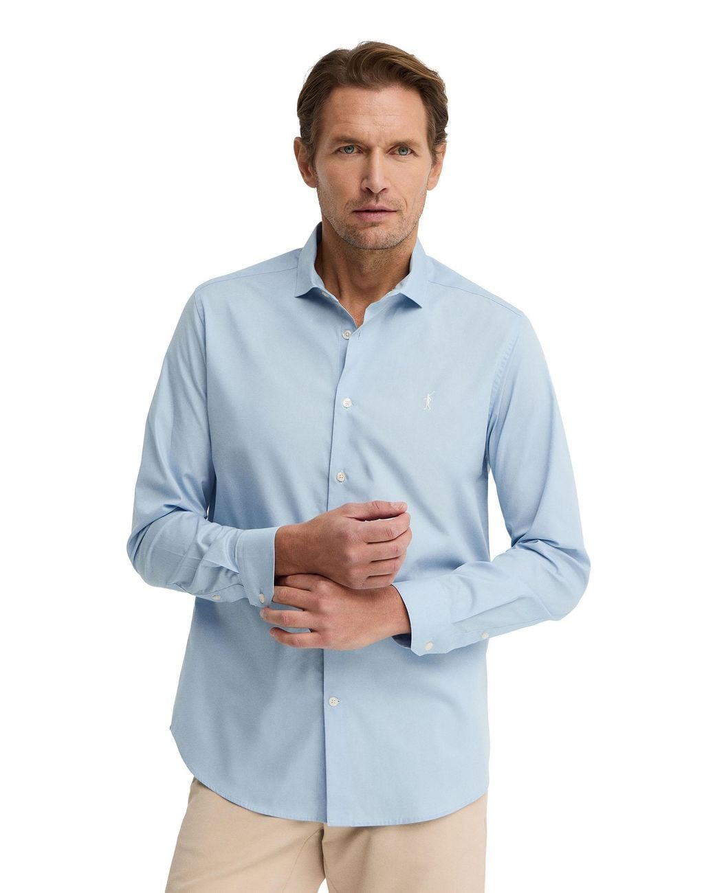 POLO CLUB Blue Long Sleeve Slim Fit Shirt Shirt-L-S22 for men