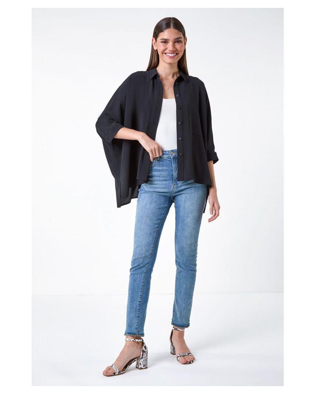 Roman Blue Relaxed Smart Stretch Shirt