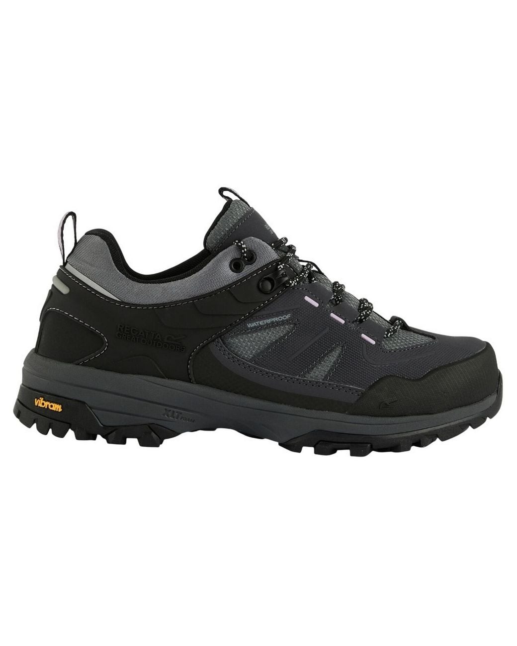 Regatta Black Ladies Regen Low Walking Shoes (Seal/Dusty Rose)