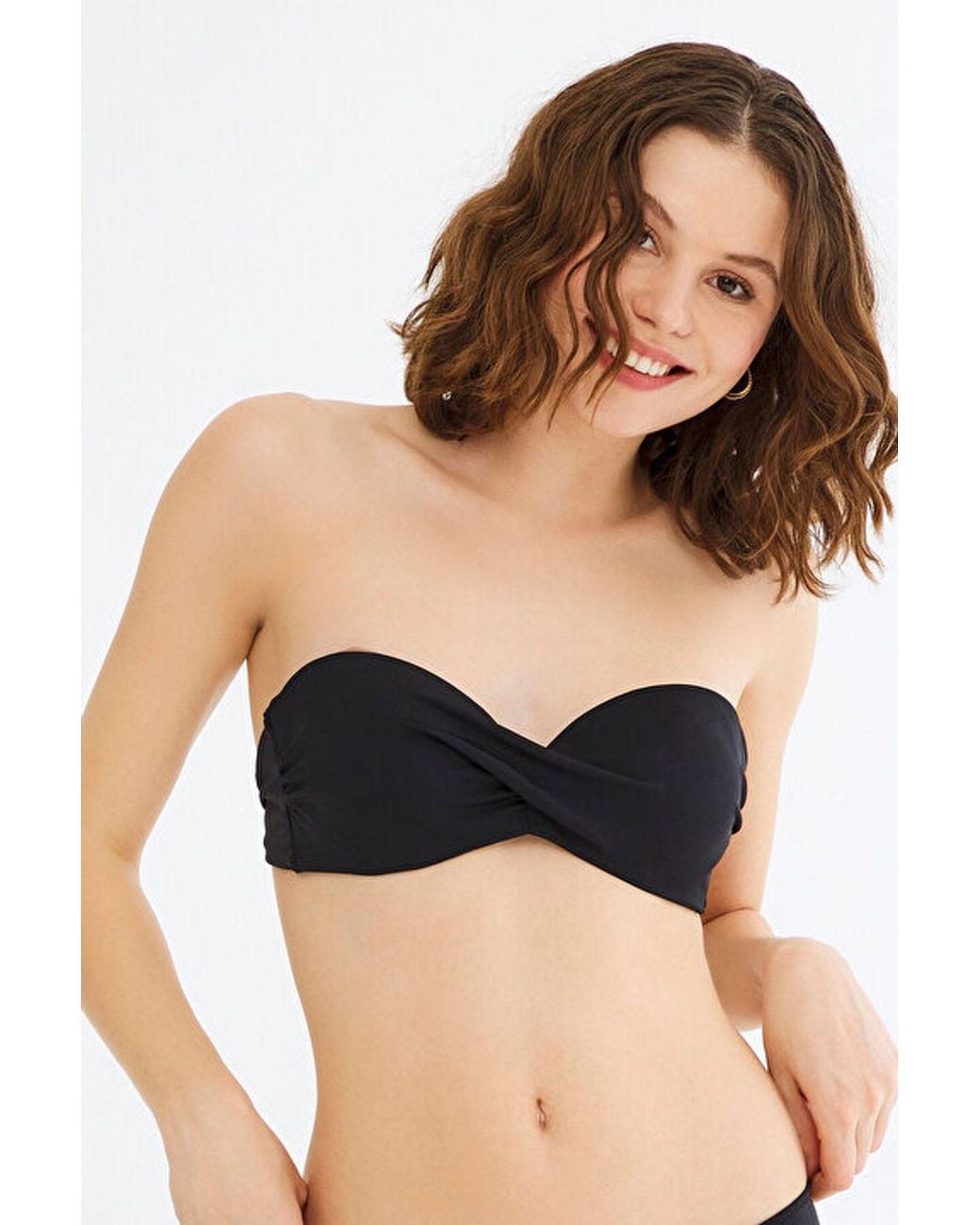 Penti Black Bandeau Bikini Top With Removable Strap