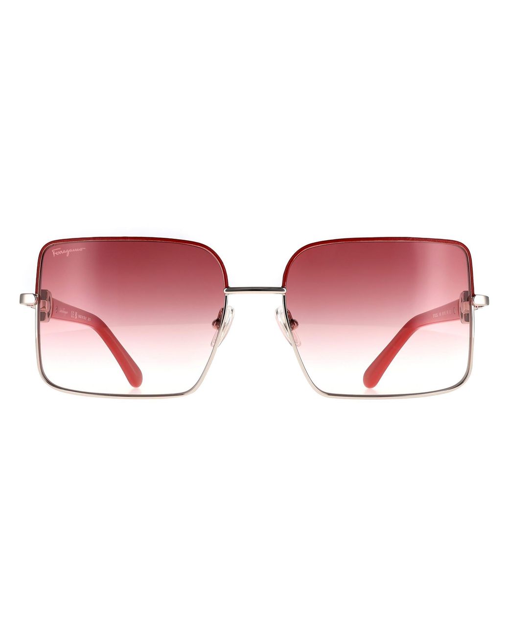 Ferragamo Pink Square Gradient Sf302Sl Metal