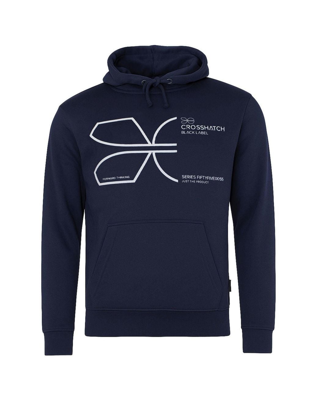 Crosshatch Blue Cutups Hoodie Cotton for men
