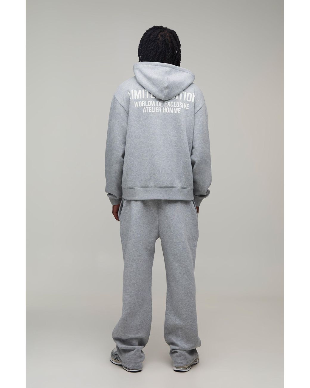 BoohooMAN Gray Tall Oversized Boxy Limited Edition Zip Through Hoodie for men
