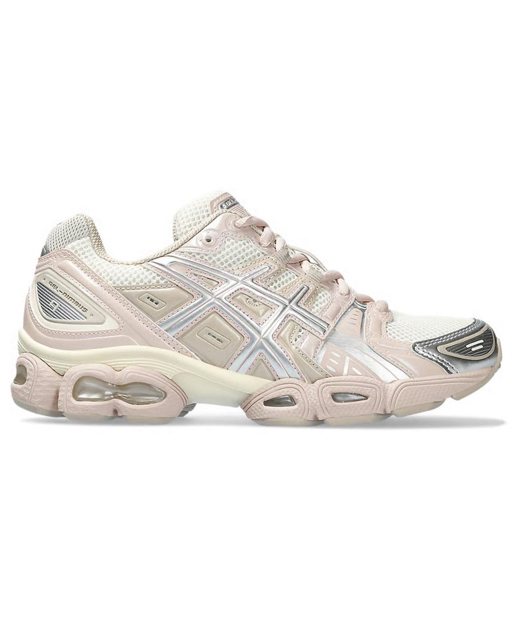 Asics White Gel-Nimbus 9 Running Shoes