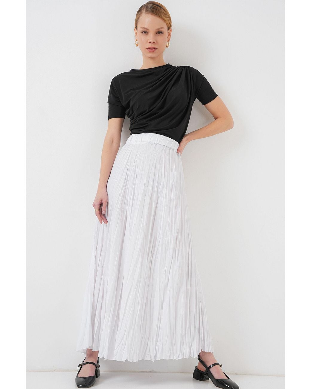 Bigdart Black Textured Maxi Skirt