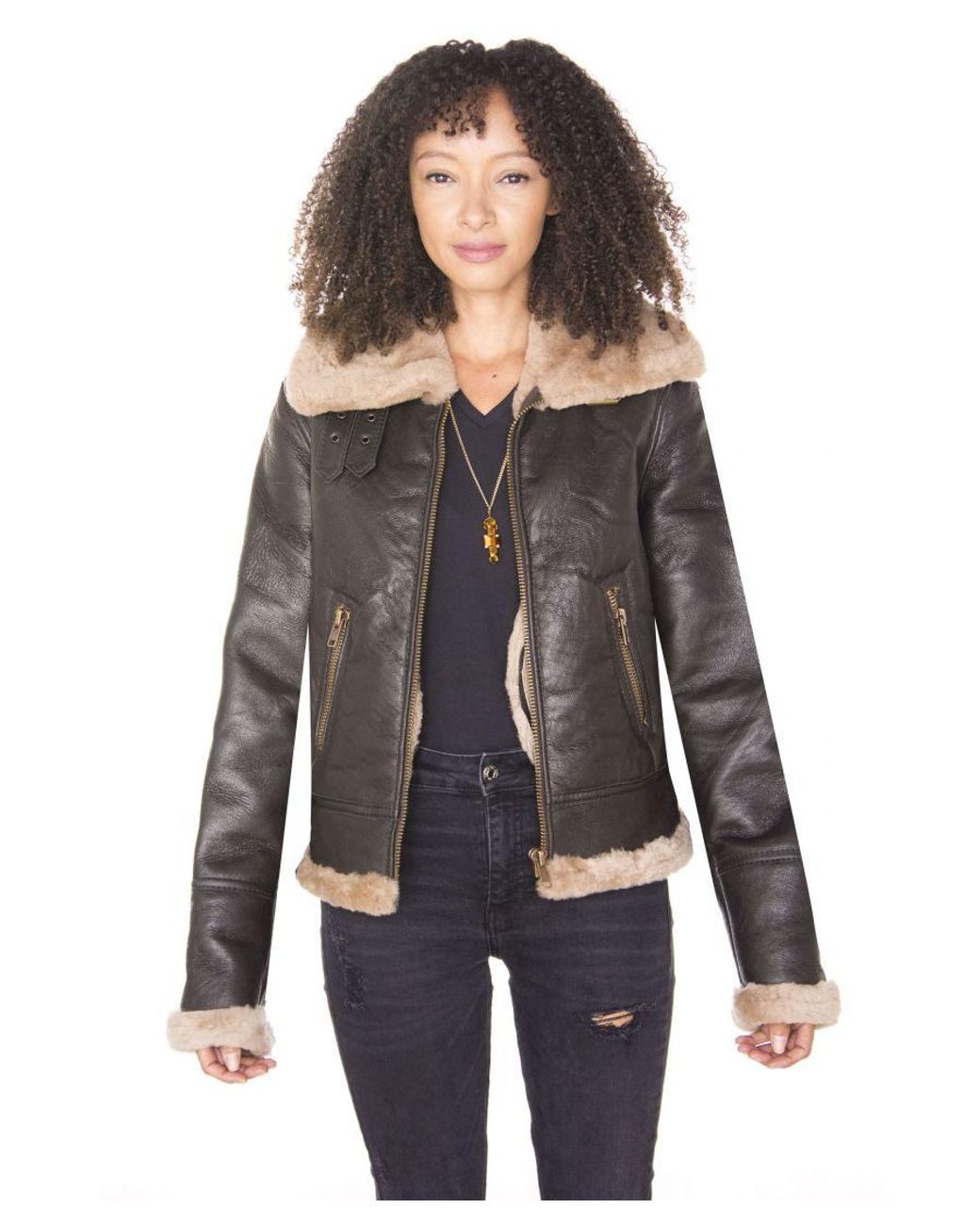 Infinity Leather Gray B3 Sheepskin Flying Jacket-Kayseri