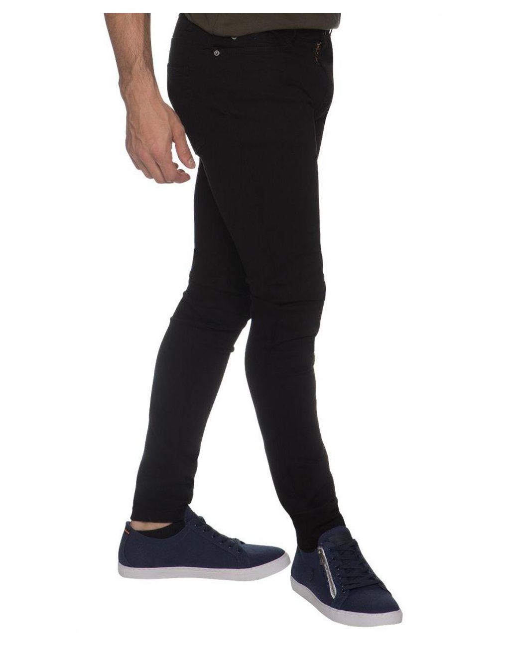 Enzo Black Skinny Super Stretch Denim Jeans for men
