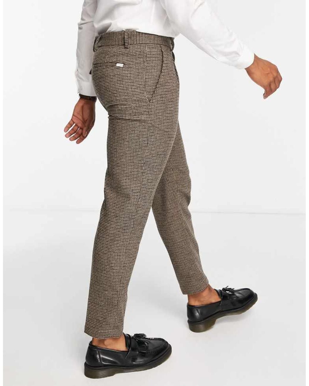 SELECTED Gray Regular Fit Suit Trousers for men