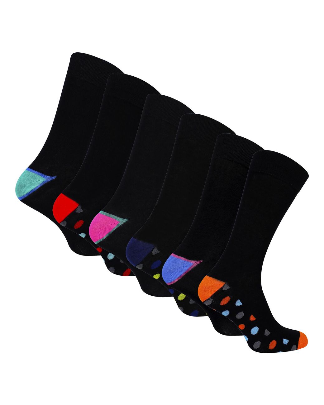 Sock Snob Black 6 Pack Bamboo Design Socks for men