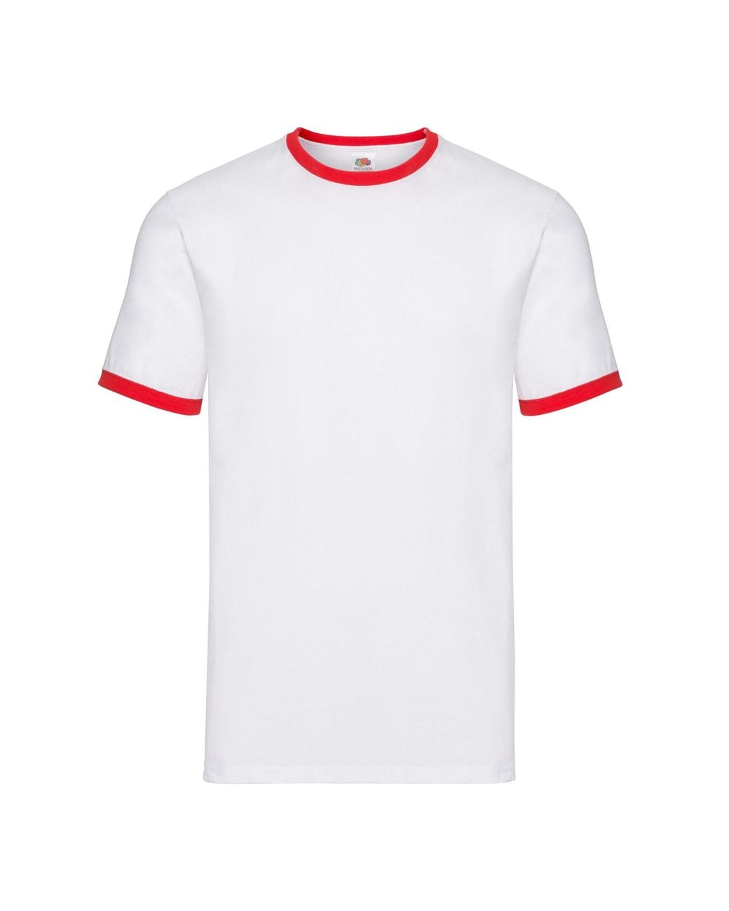 Fruit Of The Loom White Ringer T-Shirt Cotton for men