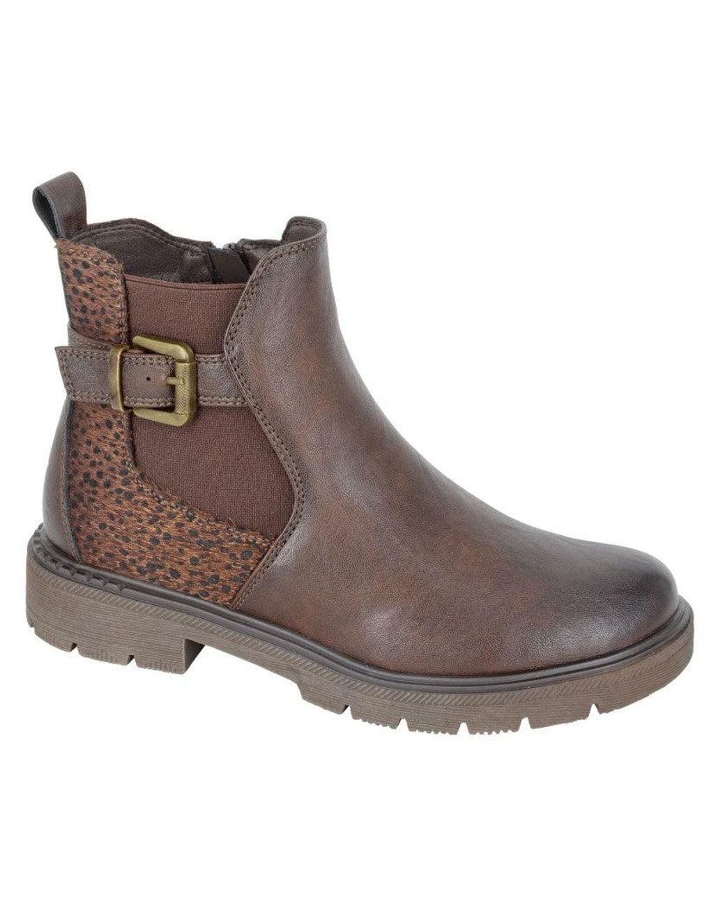 Cipriata Brown Arnalda Ankle Boots Textile
