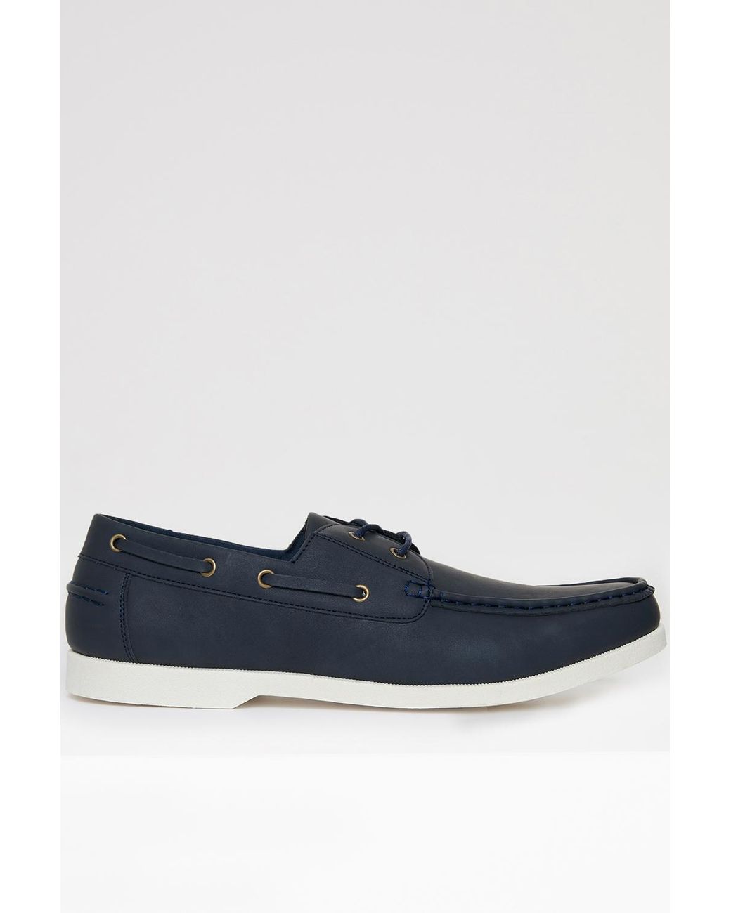 Threadbare Blue Faux Suede Boat Shoes for men