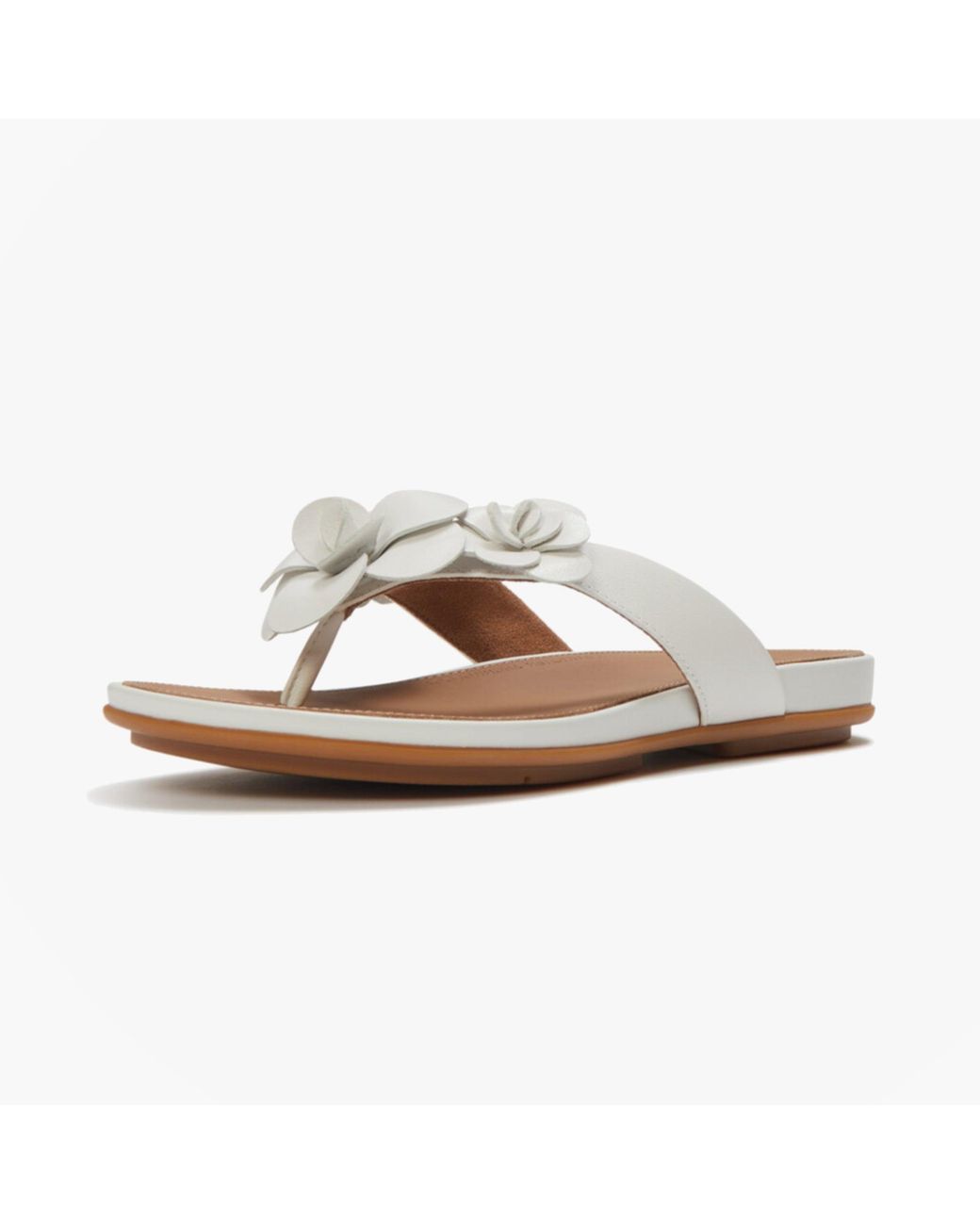 Fitflop Natural Gracie Flower Toe-Post Sandals Urban Leather