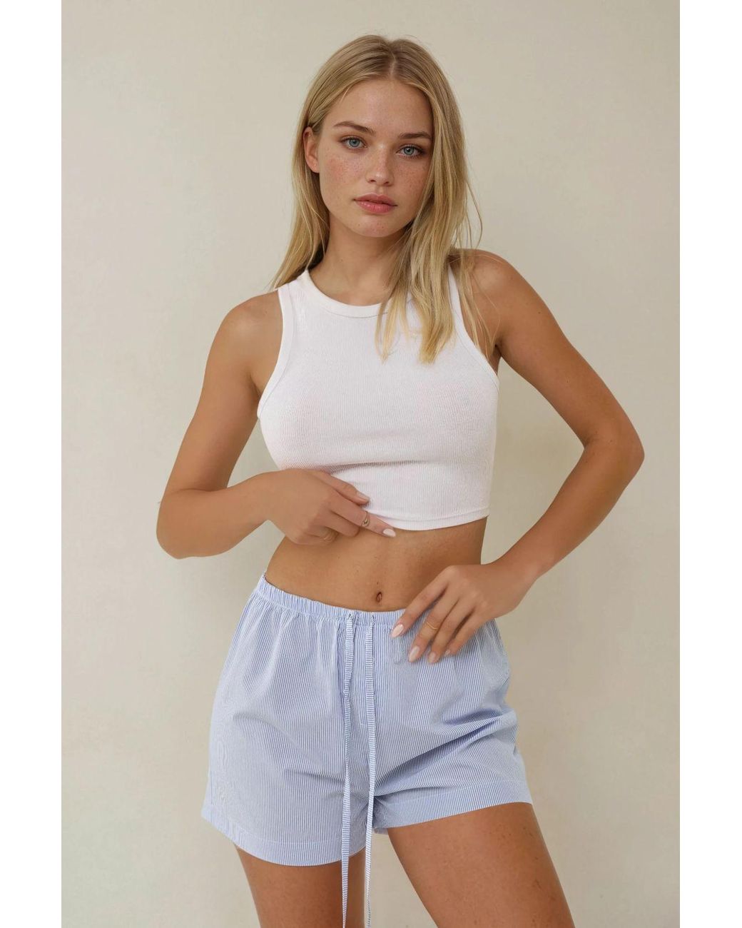 Hiccup White Relaxed Fit Shorts
