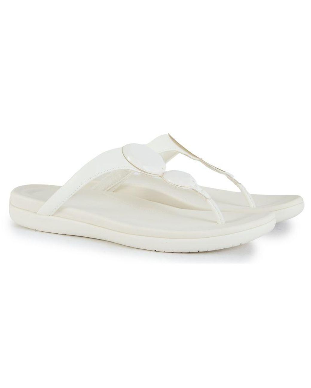 Fitflop White Solay Glossy Disc Sandals