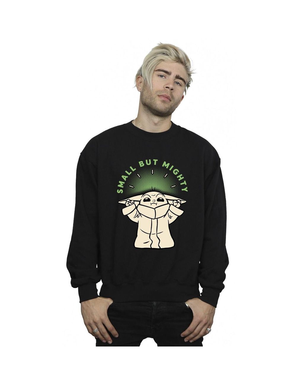 Star Wars Black The Mandalorian Small But Mighty Grogu Sweatshirt for men