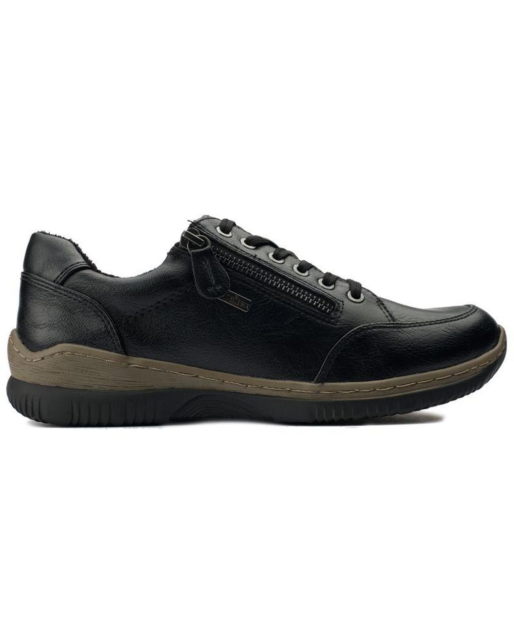 Jana Black Side Zip Shoes