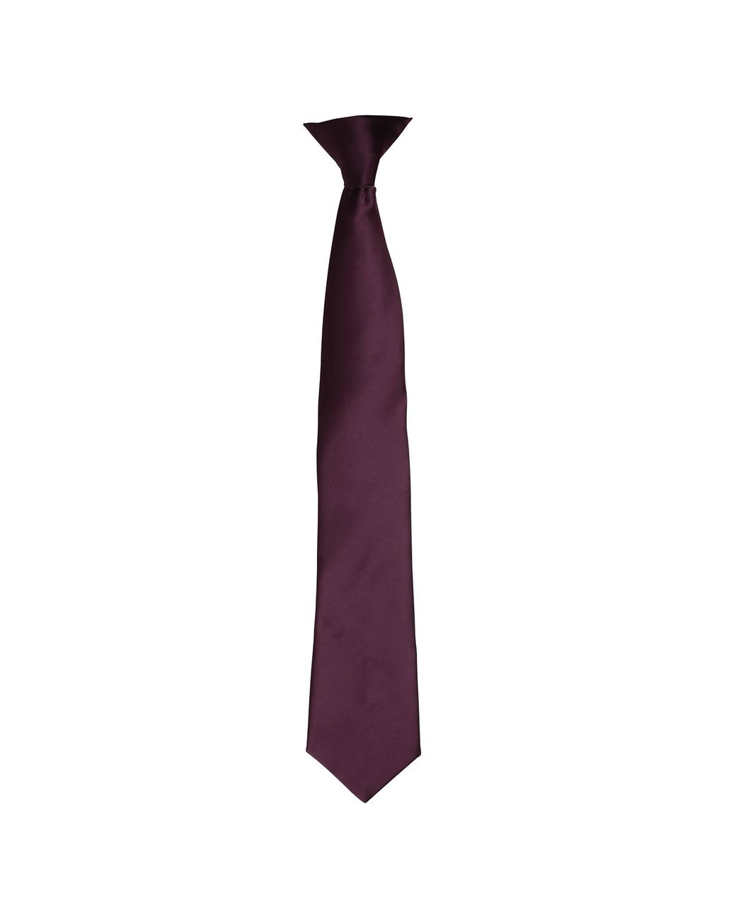 PREMIER Purple Colours Satin Clip Tie (Aubergine) for men