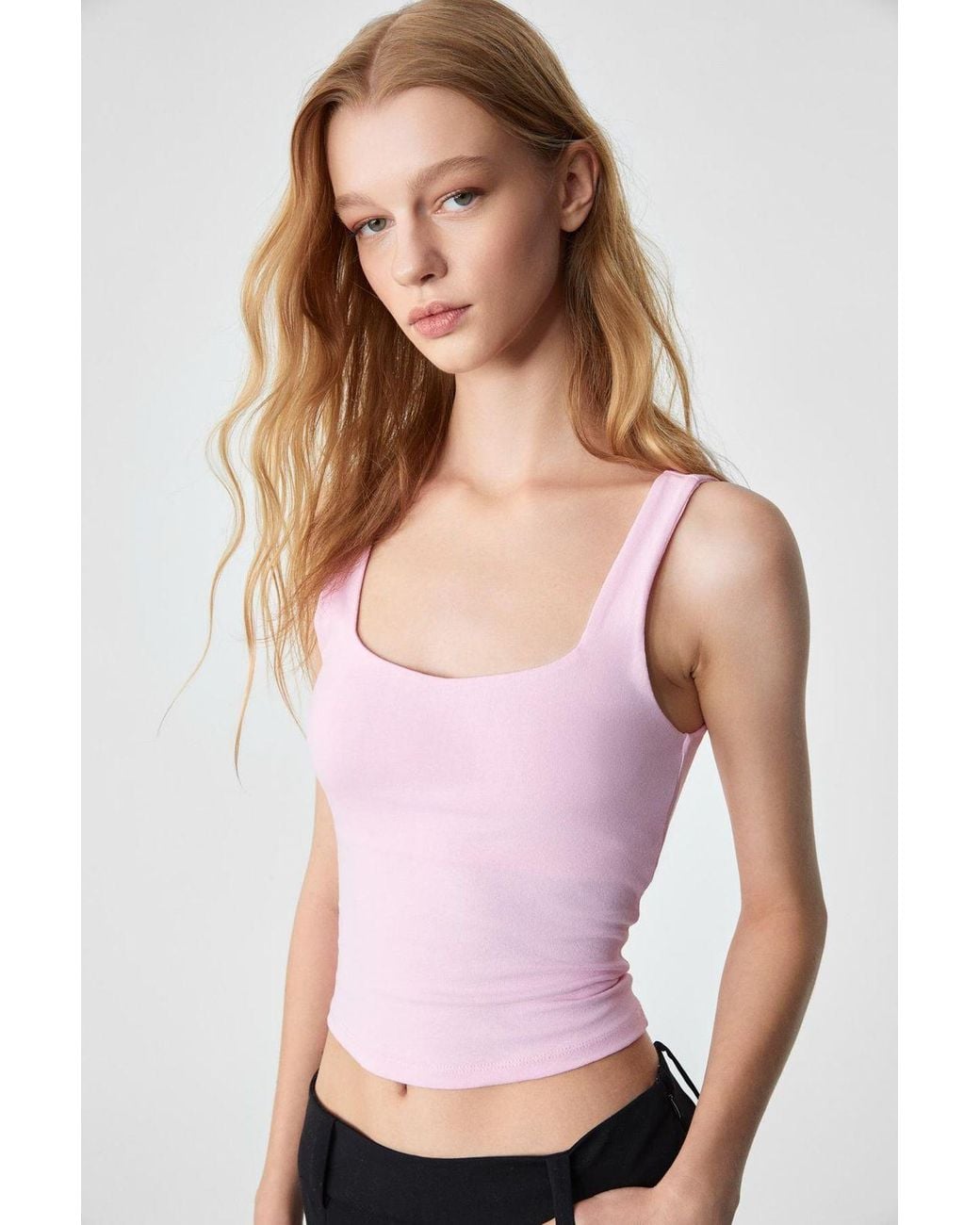 Grimelange Pink Regular Fit Pull-On Blouse