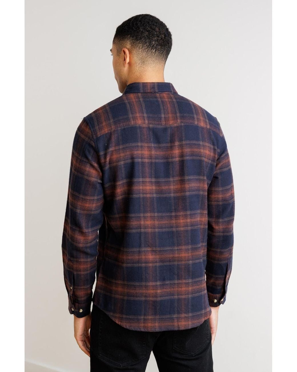 Tokyo Laundry Blue Button-Down Check Shirt for men